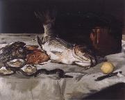 Edouard Manet Style life with carp and oysters Spain oil painting artist